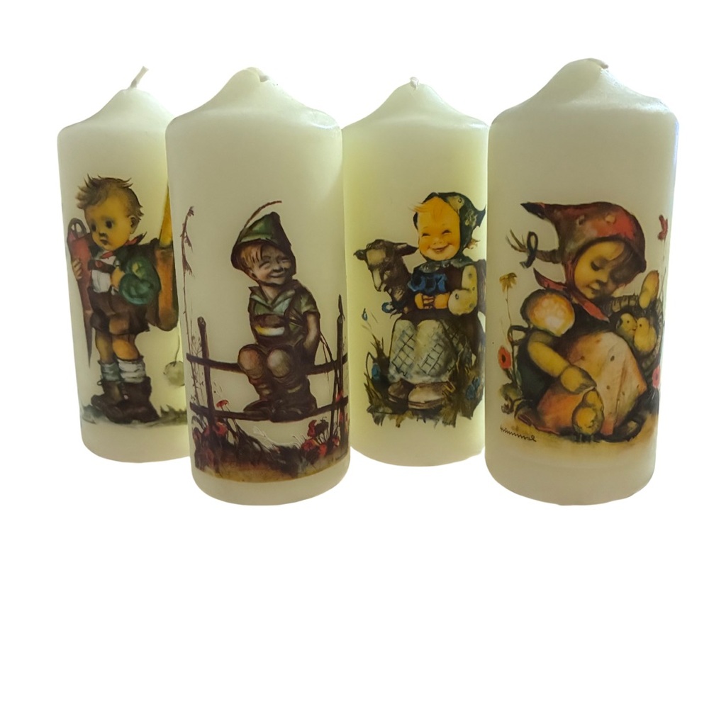 M.I. Hummel 4.5”  Decorative Candles Set of 4 Unburned Cottage Core Home Decor